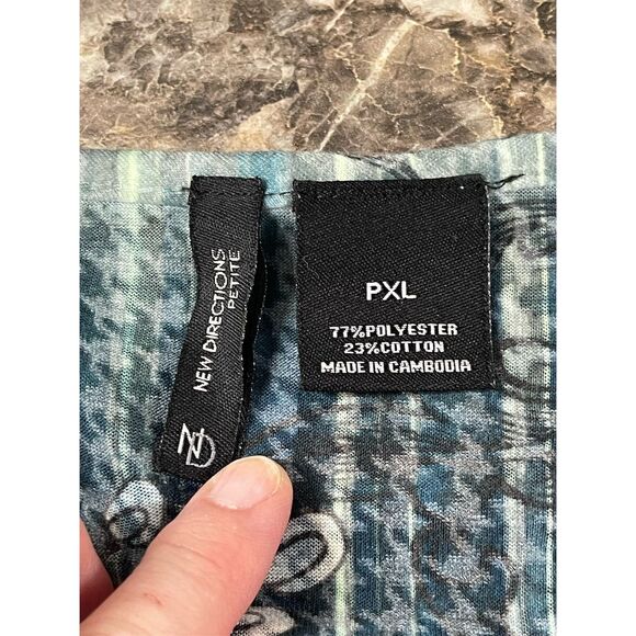 New Directions Women's Fitted Petite Top PXL 3/4 Sleeve hummingbird design - Picture 6 of 10